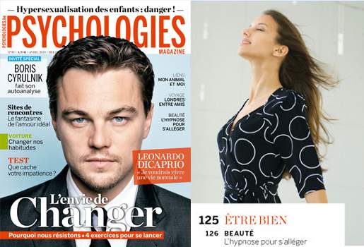 Psychologies magazine avril 2013 : L’hypnose pour s’alléger