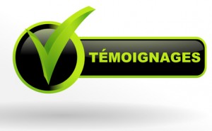 témoignages sur bouton web vert et noir